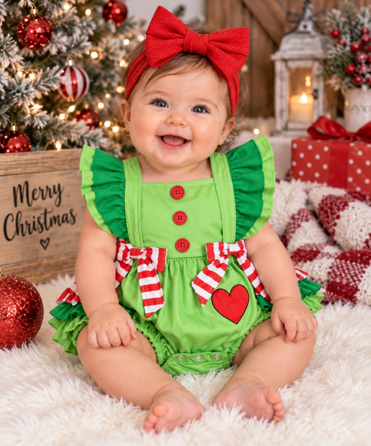 Green Christmas Dress/Romper