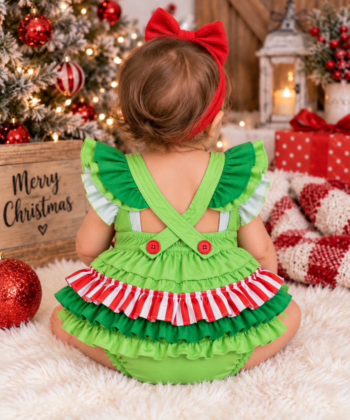 Green Christmas Dress/Romper
