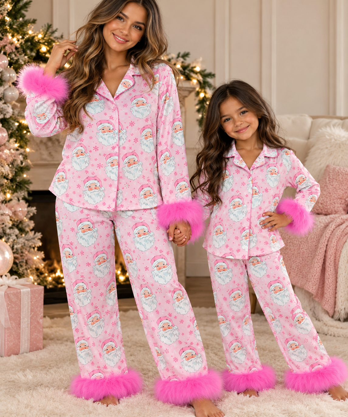 Mommy and Me Matching Santa Pajamas